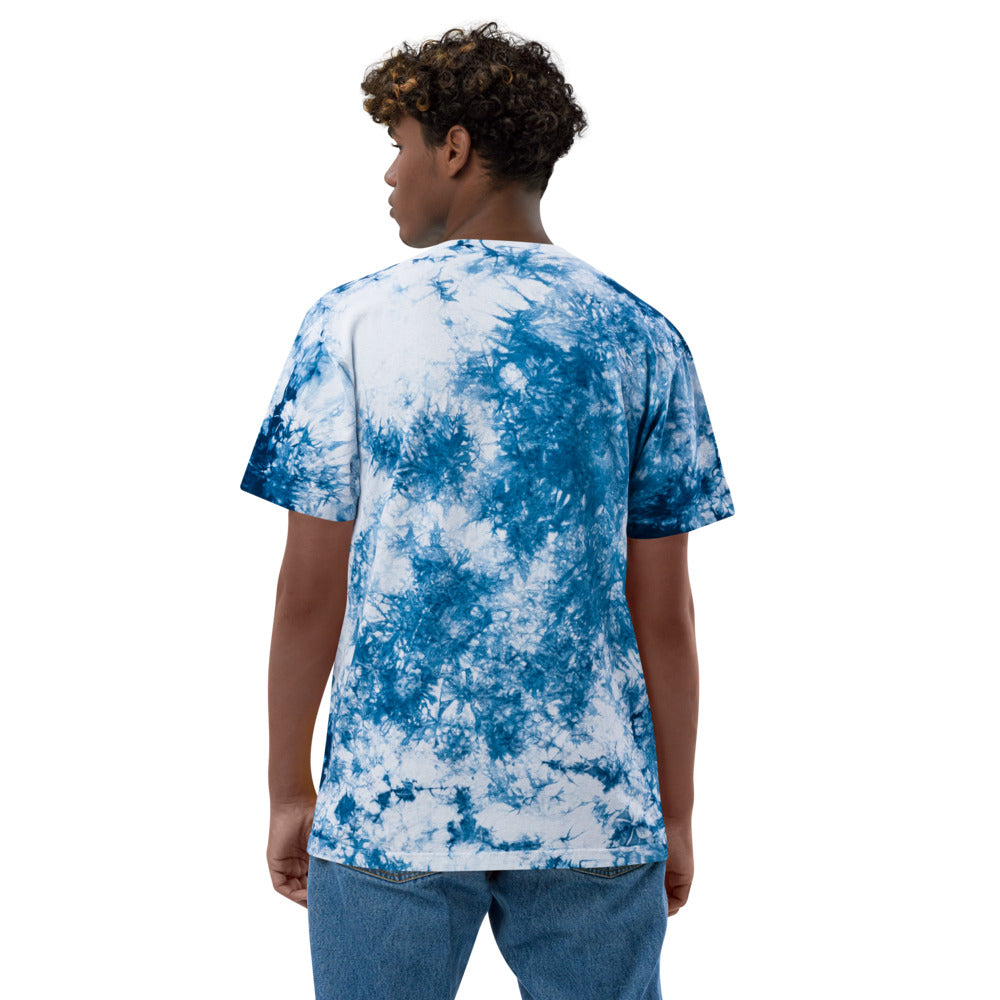Oversized tie-dye t-shirt, Blue Logo