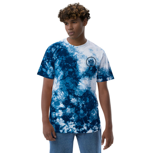 Oversized tie-dye t-shirt, Blue Logo