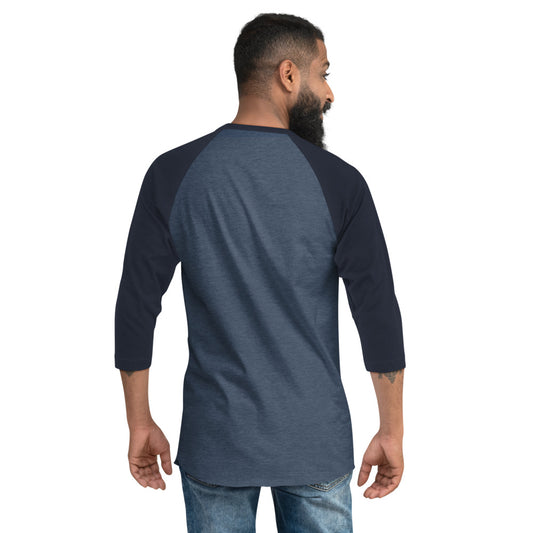 3/4 sleeve raglan shirt, Blue Logo