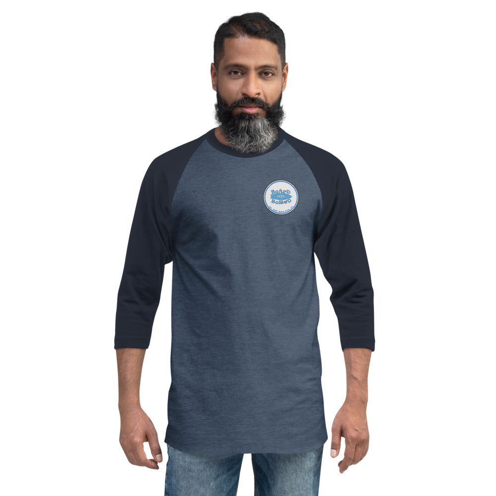 3/4 sleeve raglan shirt, Blue Logo