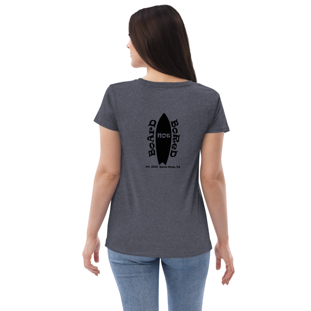 Women’s recycled v-neck t-shirt, Black Logo