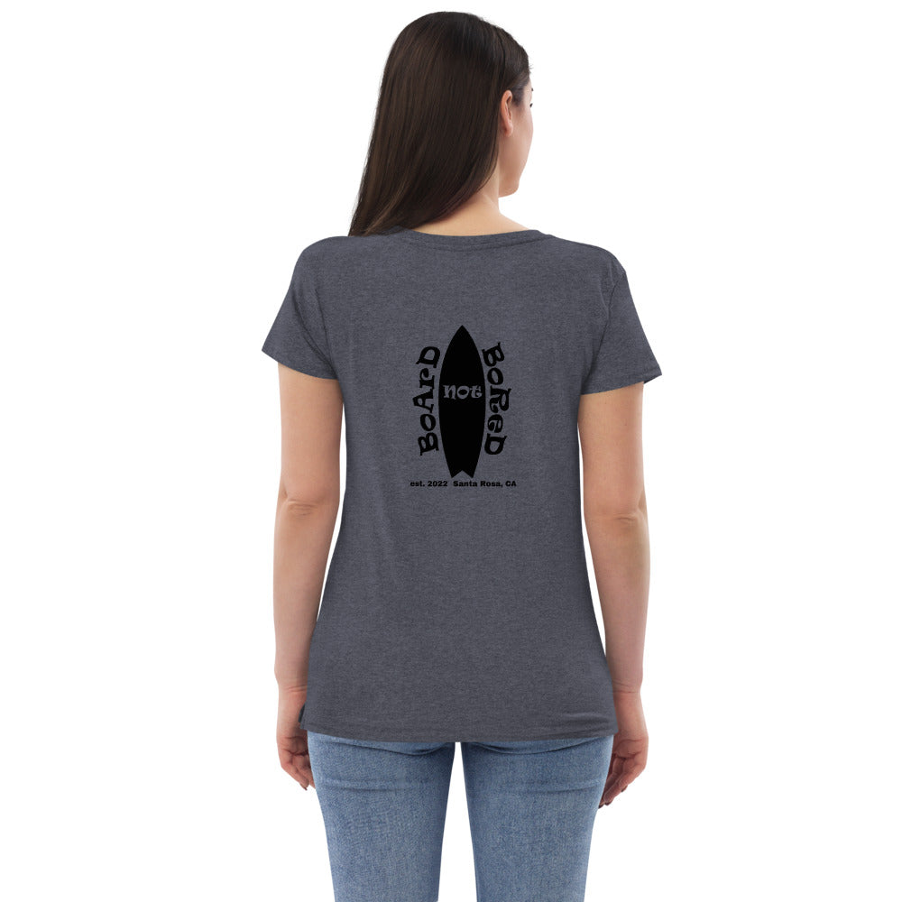 Women’s recycled v-neck t-shirt, Black Logo