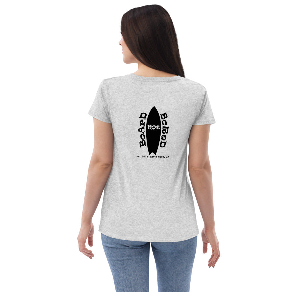 Women’s recycled v-neck t-shirt, Black Logo