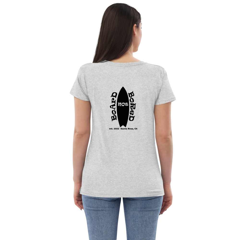 Women’s recycled v-neck t-shirt, Black Logo