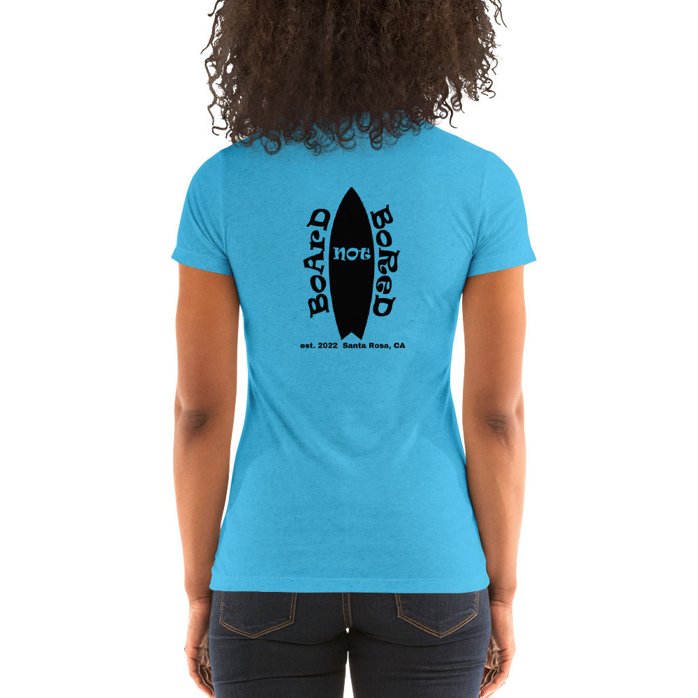 Ladies' short sleeve t-shirt, Blue Logo