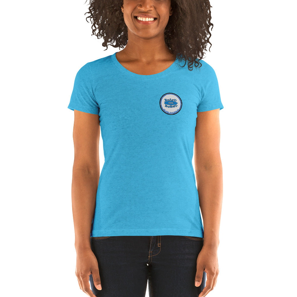 Ladies' short sleeve t-shirt, Blue Logo