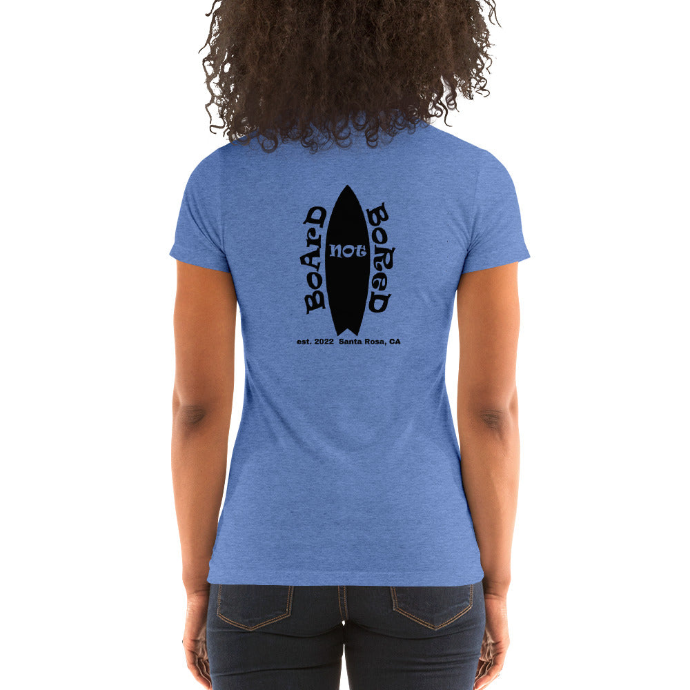 Ladies' short sleeve t-shirt, Blue Logo