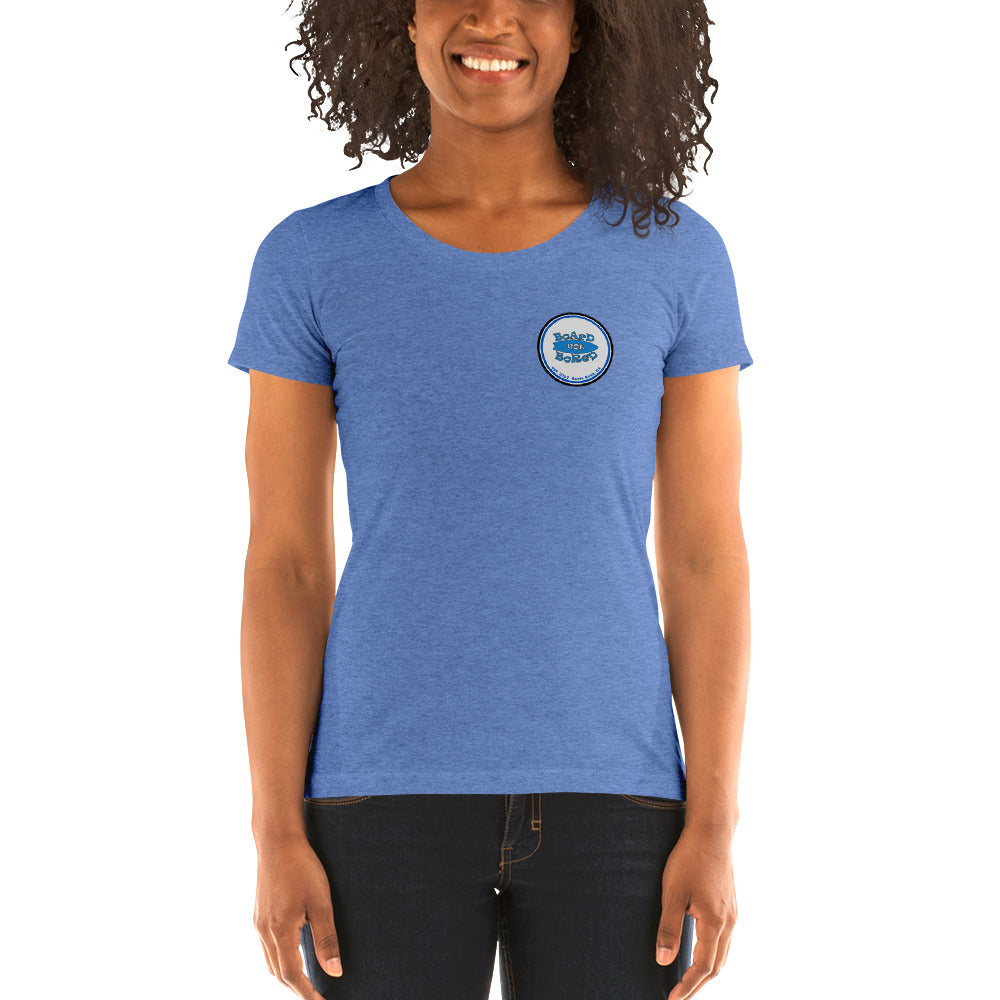 Ladies' short sleeve t-shirt, Blue Logo